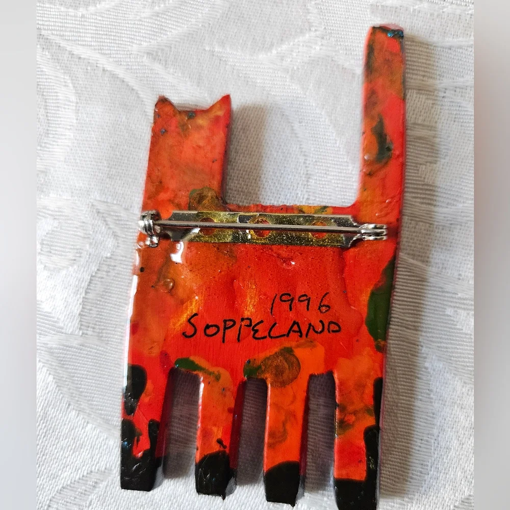 Vintage Mark Soppeland 1996 Scary Cat Artisan Brooch - Picture 8 of 13